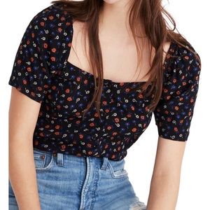 Seamed Square-Neck Top in Prairie Posies